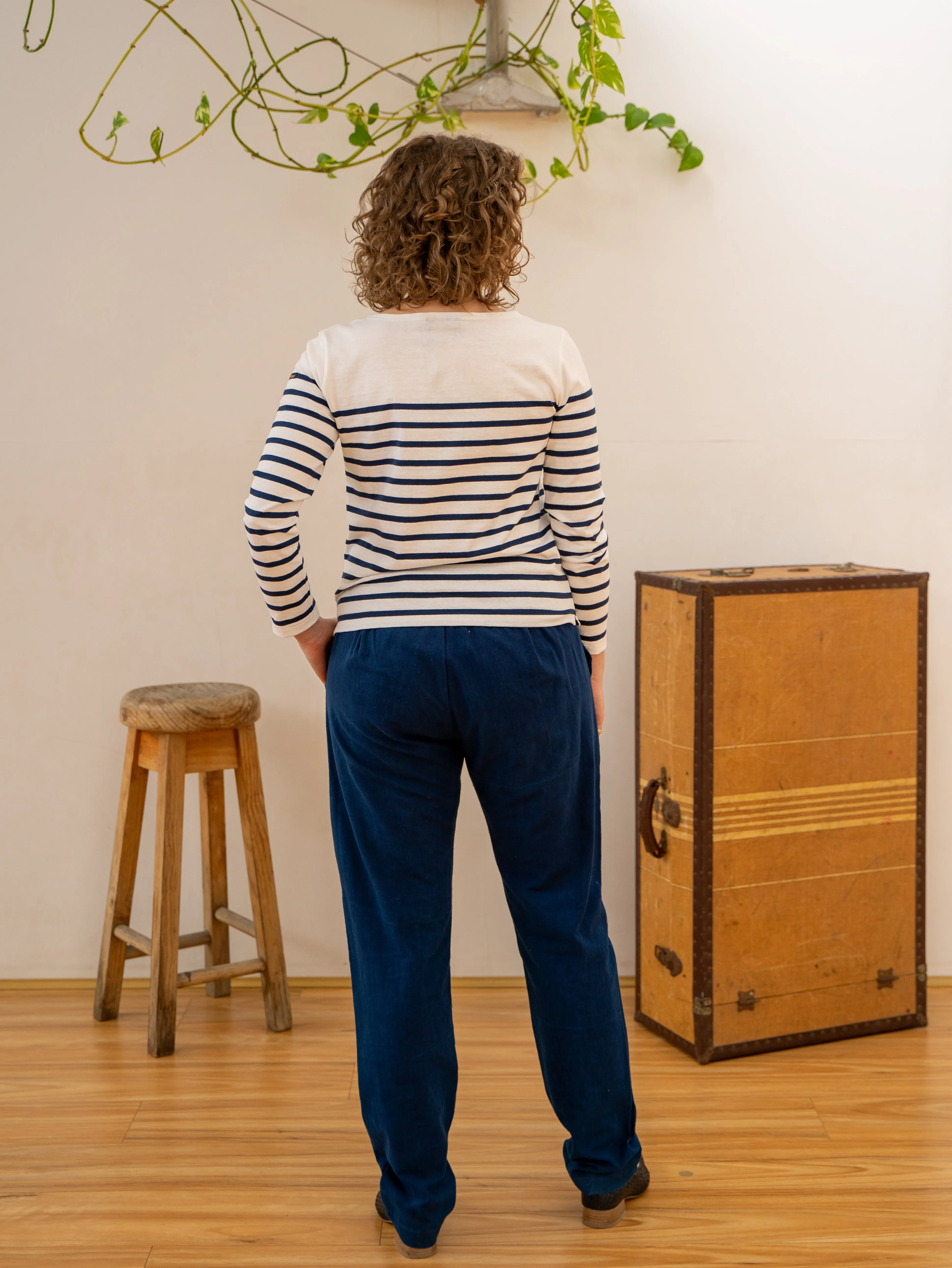 Mariniere Women Shirt with Side Slits – White/Navy sold by Anjelms product image thumbnail 2