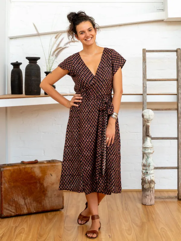 Tie Wrap Dress - Jaipur Floral sold by Anjelms