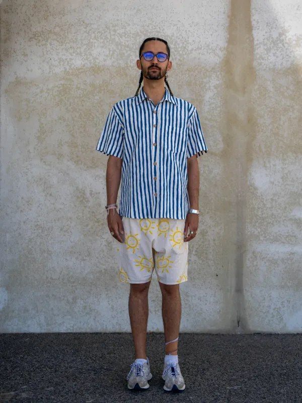 Short Sleeve Unisex Shirt | Indigo Stripe sold by Anjelms