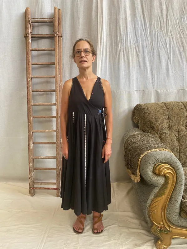 Blue Mormon Wrap Dress – Black sold by Anjelms