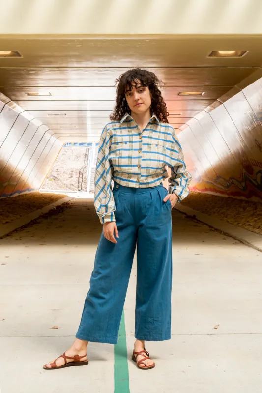 Button Pants Full Length - Indigo sold by Anjelms