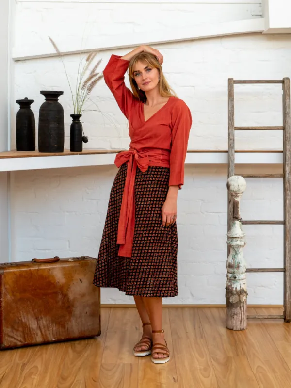 Wrap Skirt Short - Jaipur Floral sold by Anjelms
