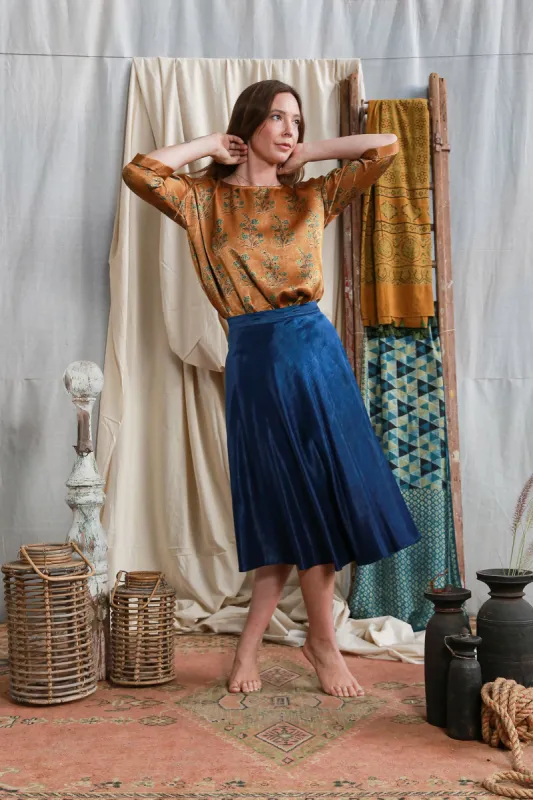 Ajrakh Bias Wrap Skirt sold by Anjelms