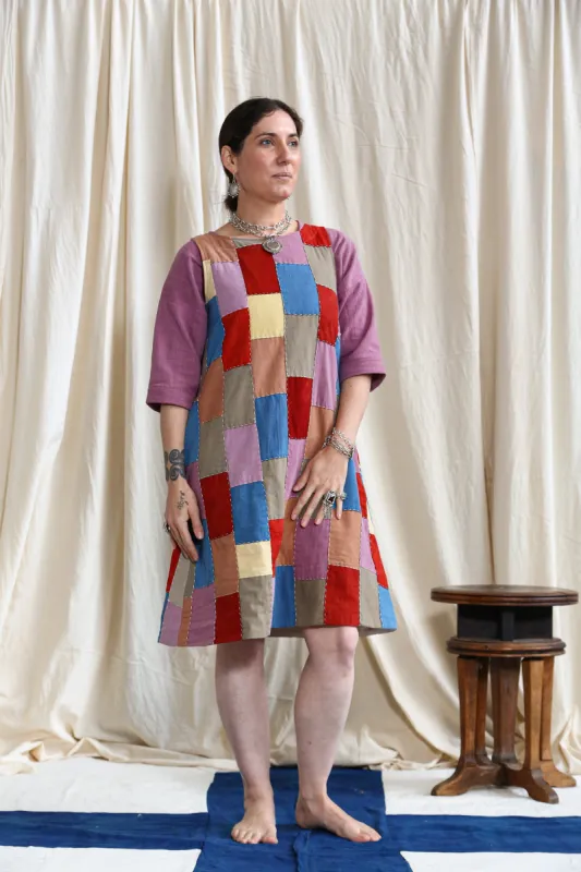 Plant Dyed Patchwork Shift Dress sold by Anjelms