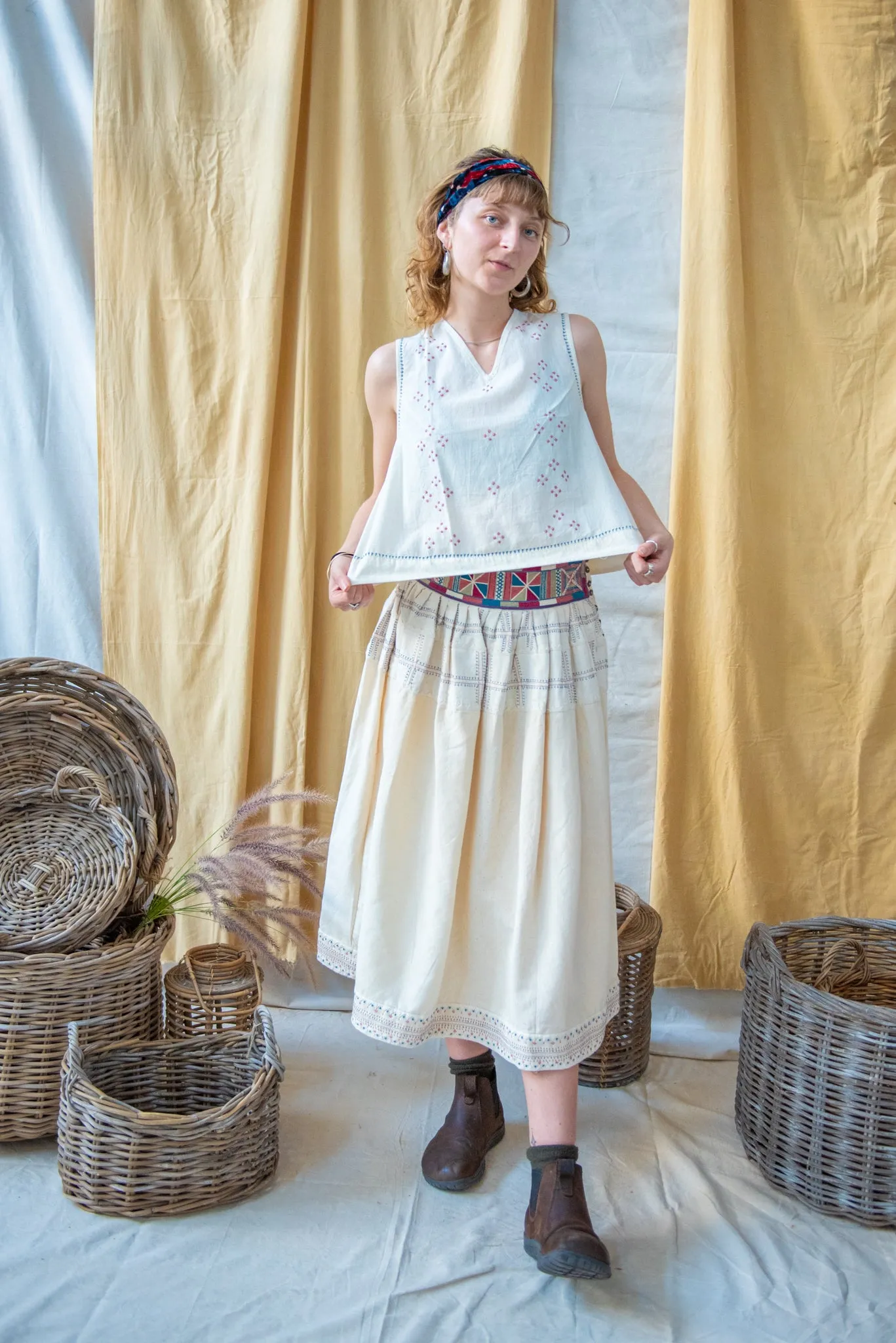 Hand Embroidered Tank Blouse sold by Anjelms