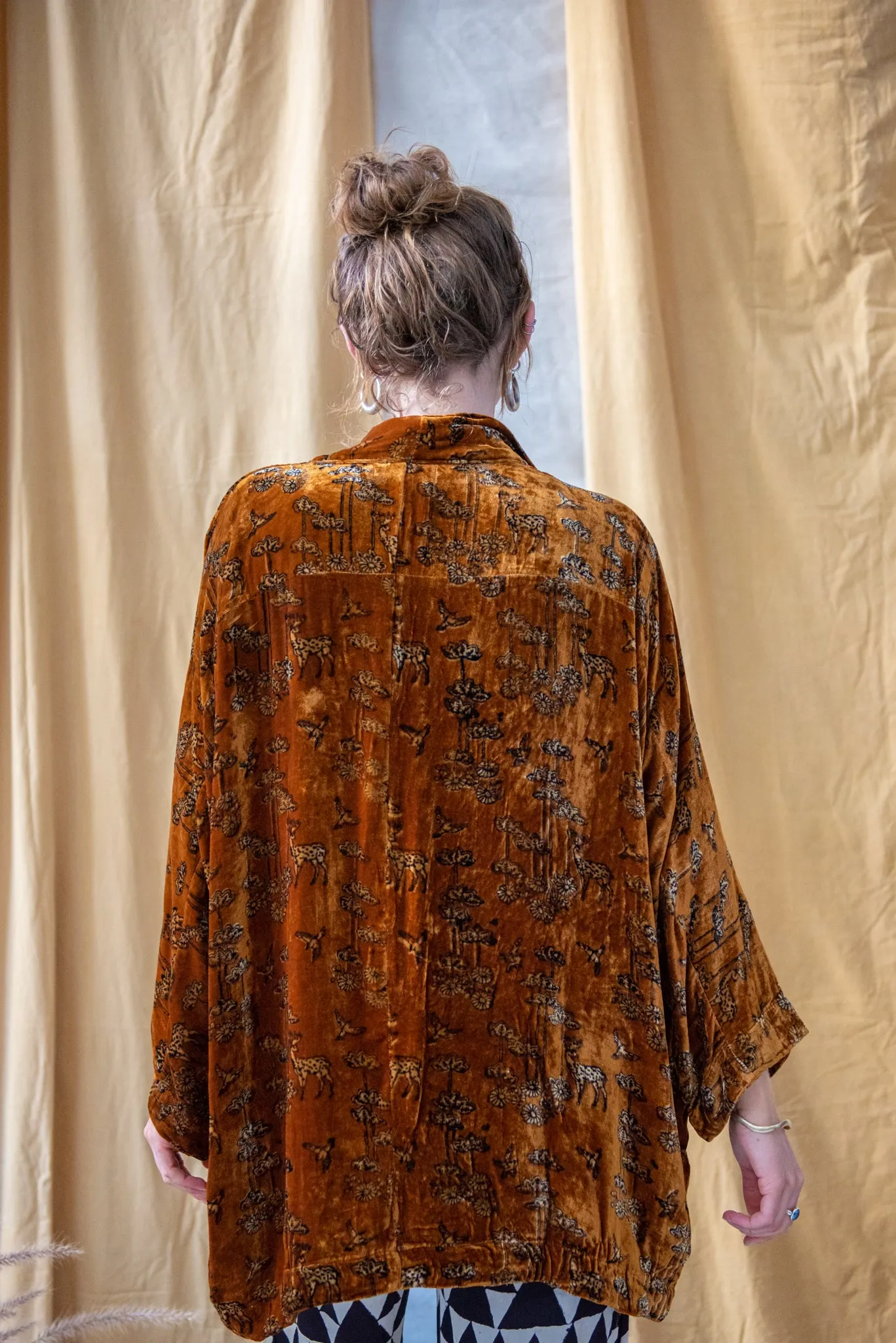 Silk Velvet Kimono Jacket - Gold Butterfly sold by Anjelms product image thumbnail 3