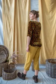 Half Sleeve Ajrakh Silk Velvet Top Gold Diamond sold by Anjelms product image thumbnail 2