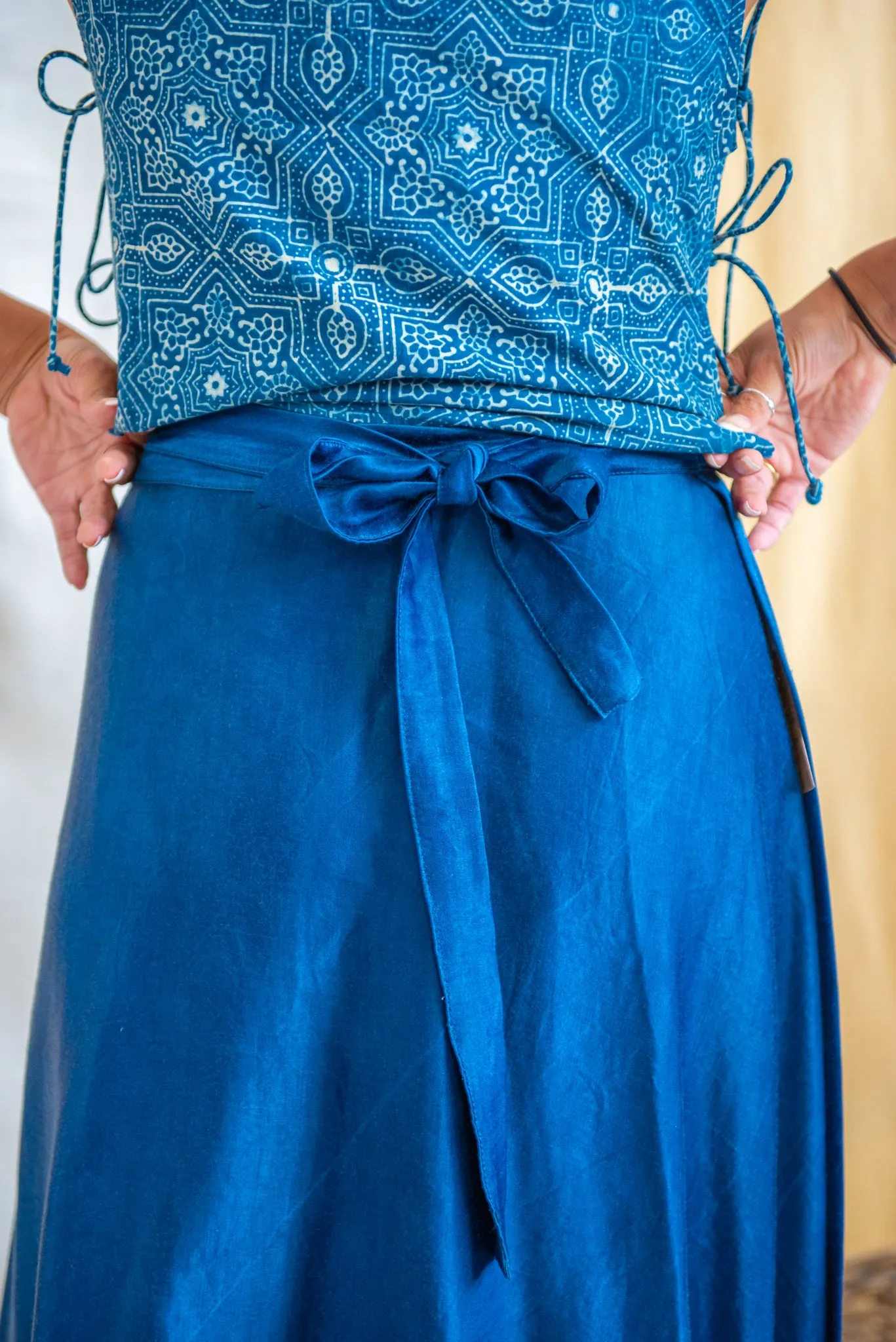 Tank Tie Top Ajrakh Indigo Tile Print sold by Anjelms product image thumbnail 5