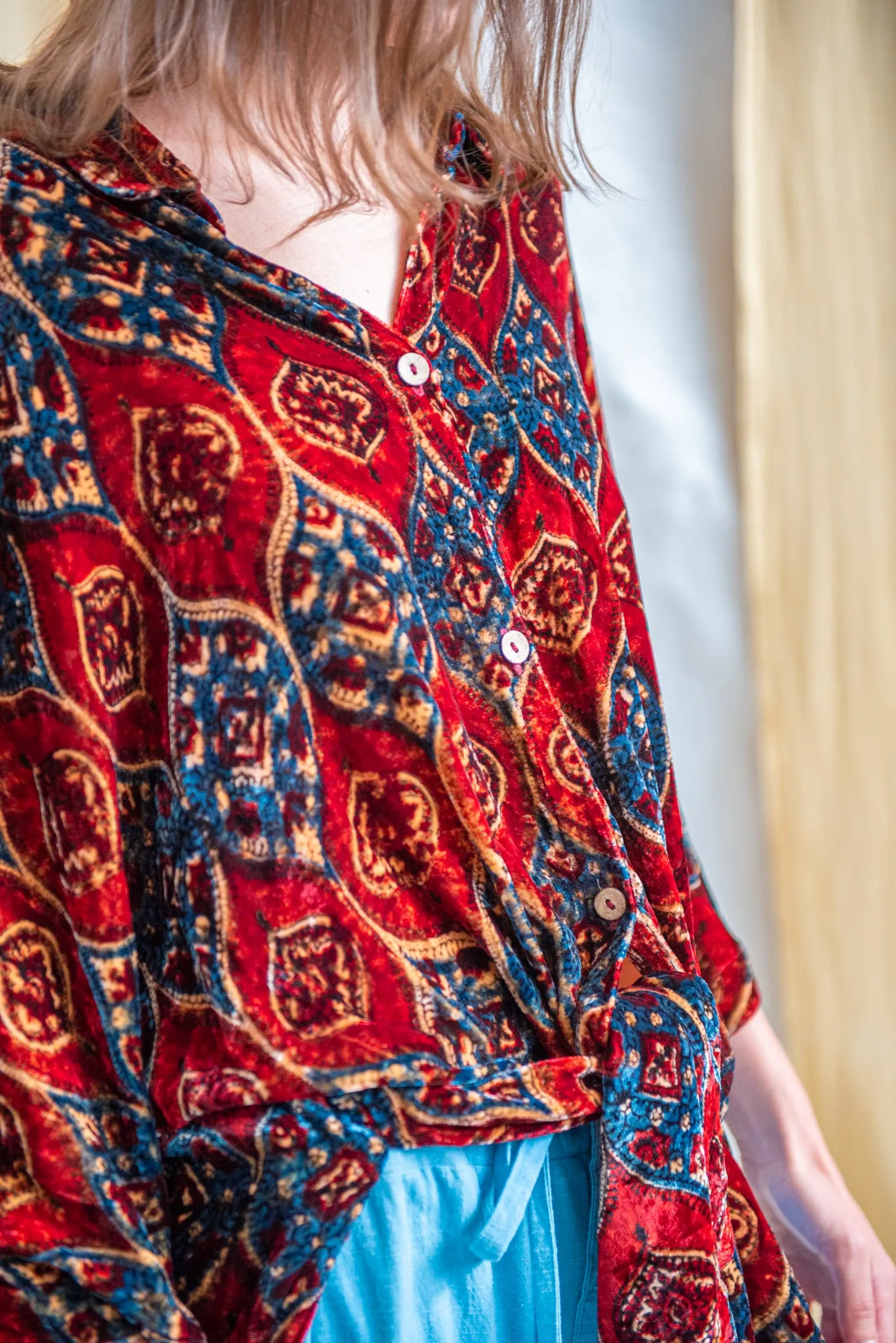 Silk Velvet Oversized Shirt sold by Anjelms product image thumbnail 4