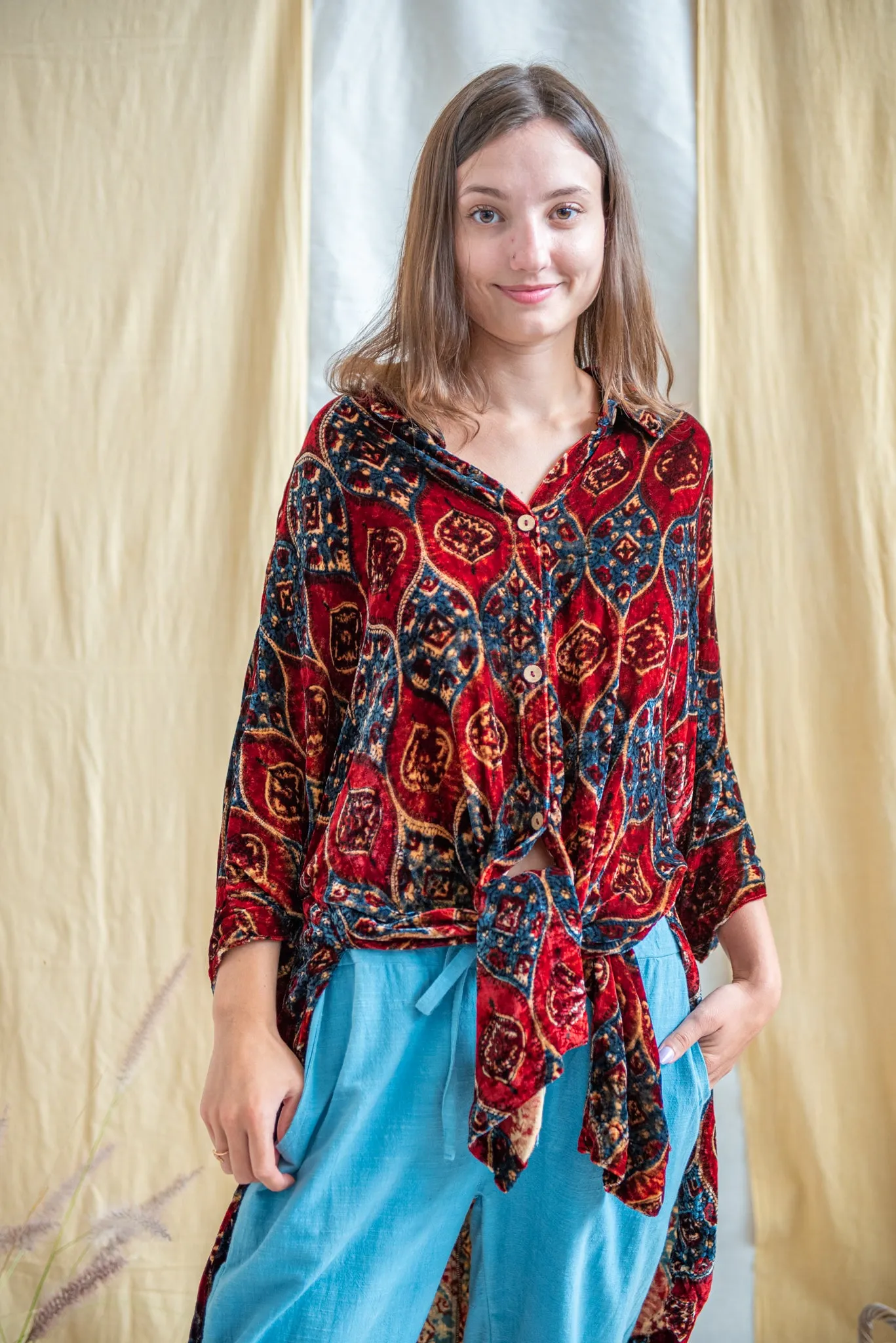 Silk Velvet Oversized Shirt sold by Anjelms