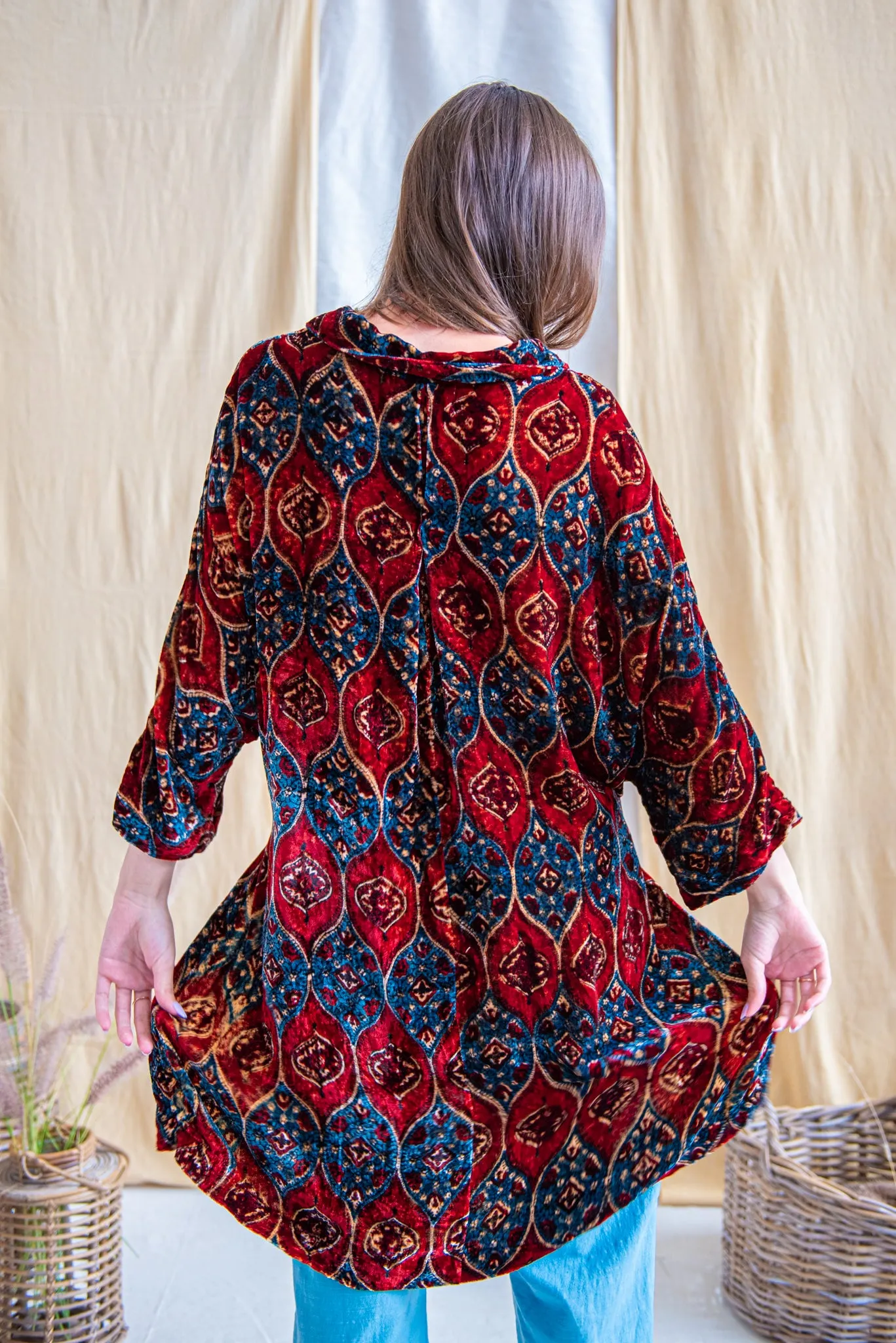 Silk Velvet Oversized Shirt sold by Anjelms product image thumbnail 5