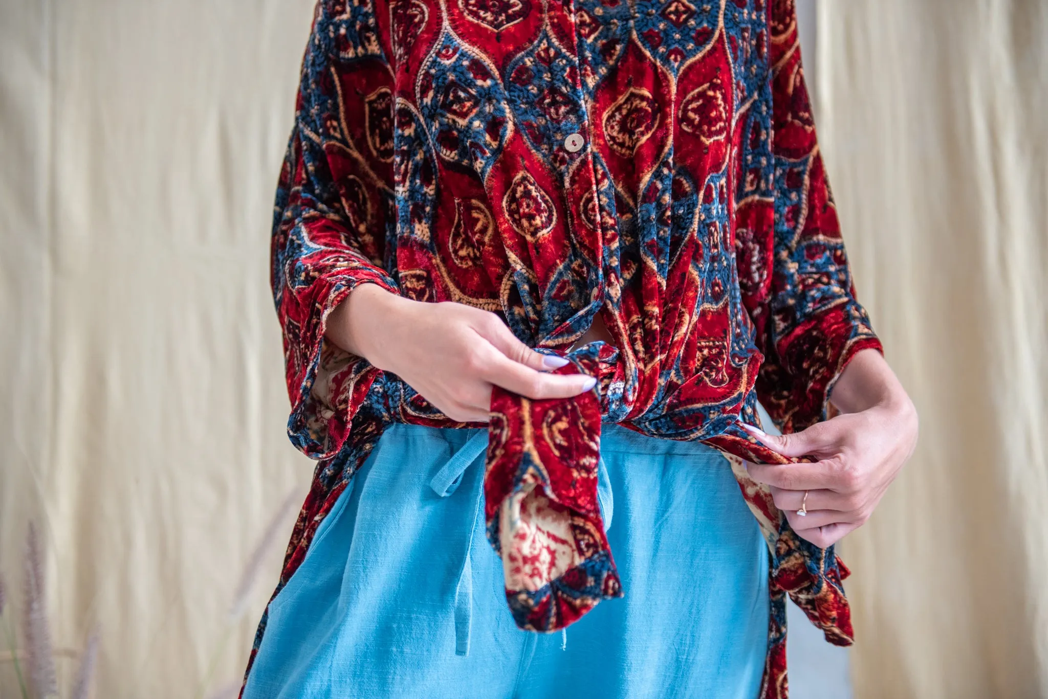 Silk Velvet Oversized Shirt sold by Anjelms product image thumbnail 2