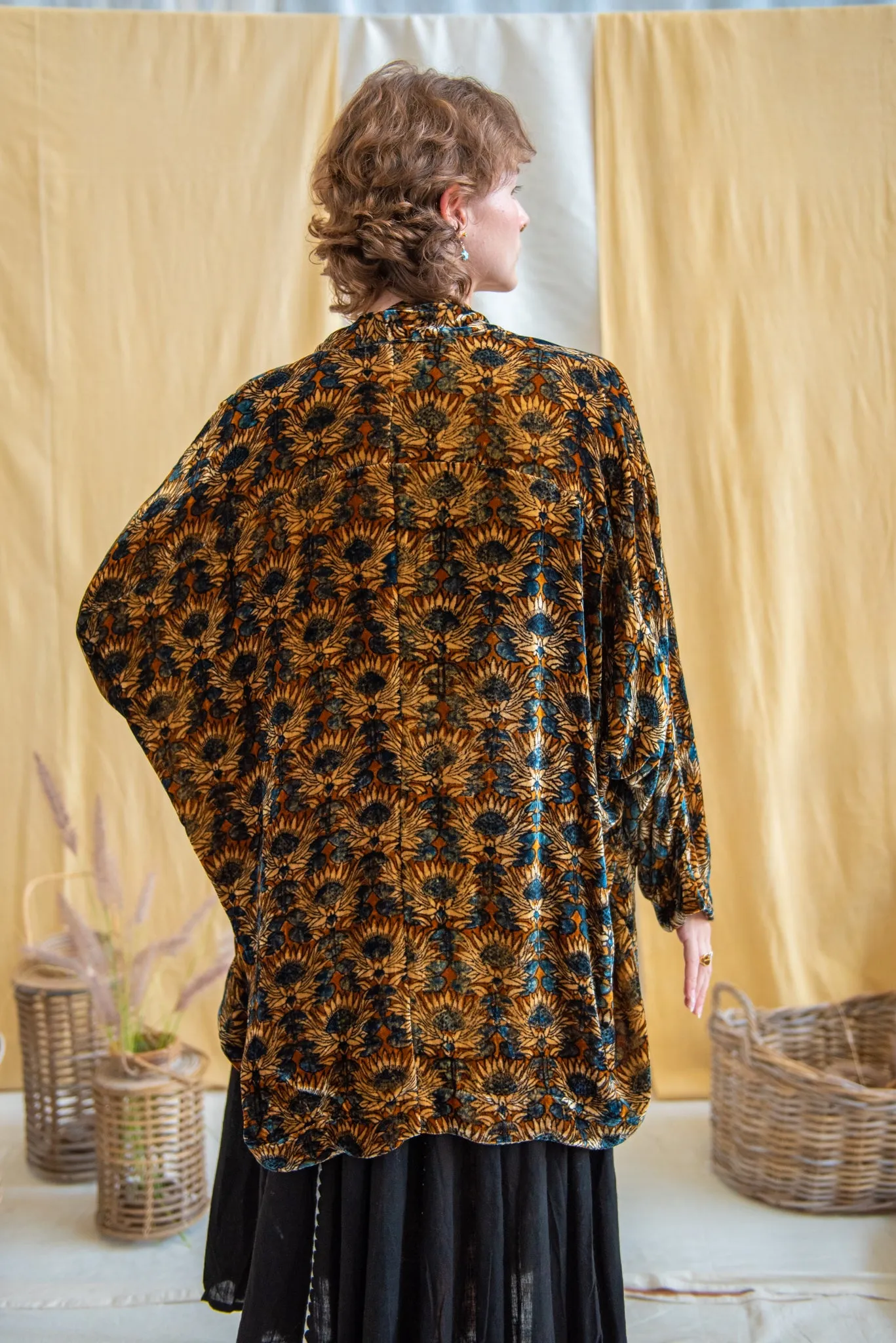 Silk Velvet Kimono Jacket - Sunflower sold by Anjelms product image thumbnail 3