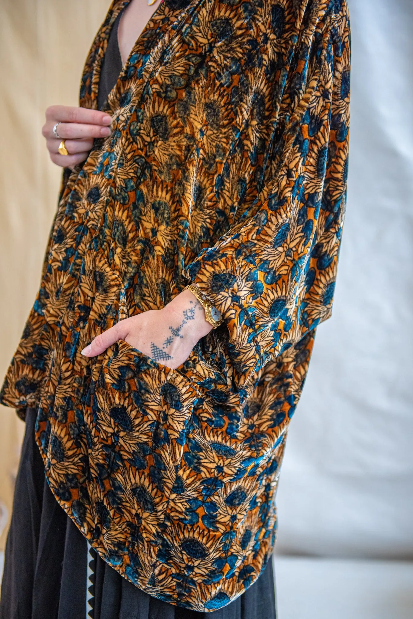 Silk Velvet Kimono Jacket - Sunflower sold by Anjelms product image thumbnail 2