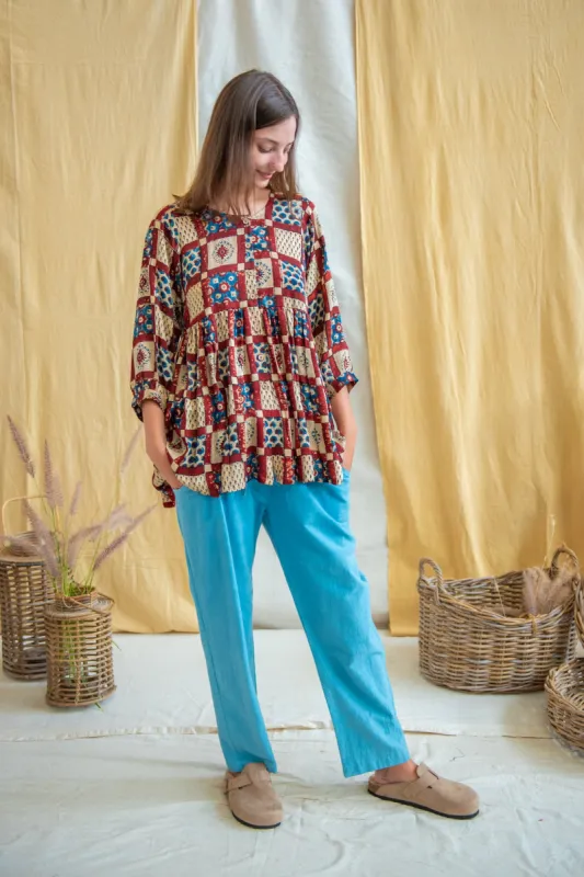 Ajrakh Yoke Shirt sold by Anjelms