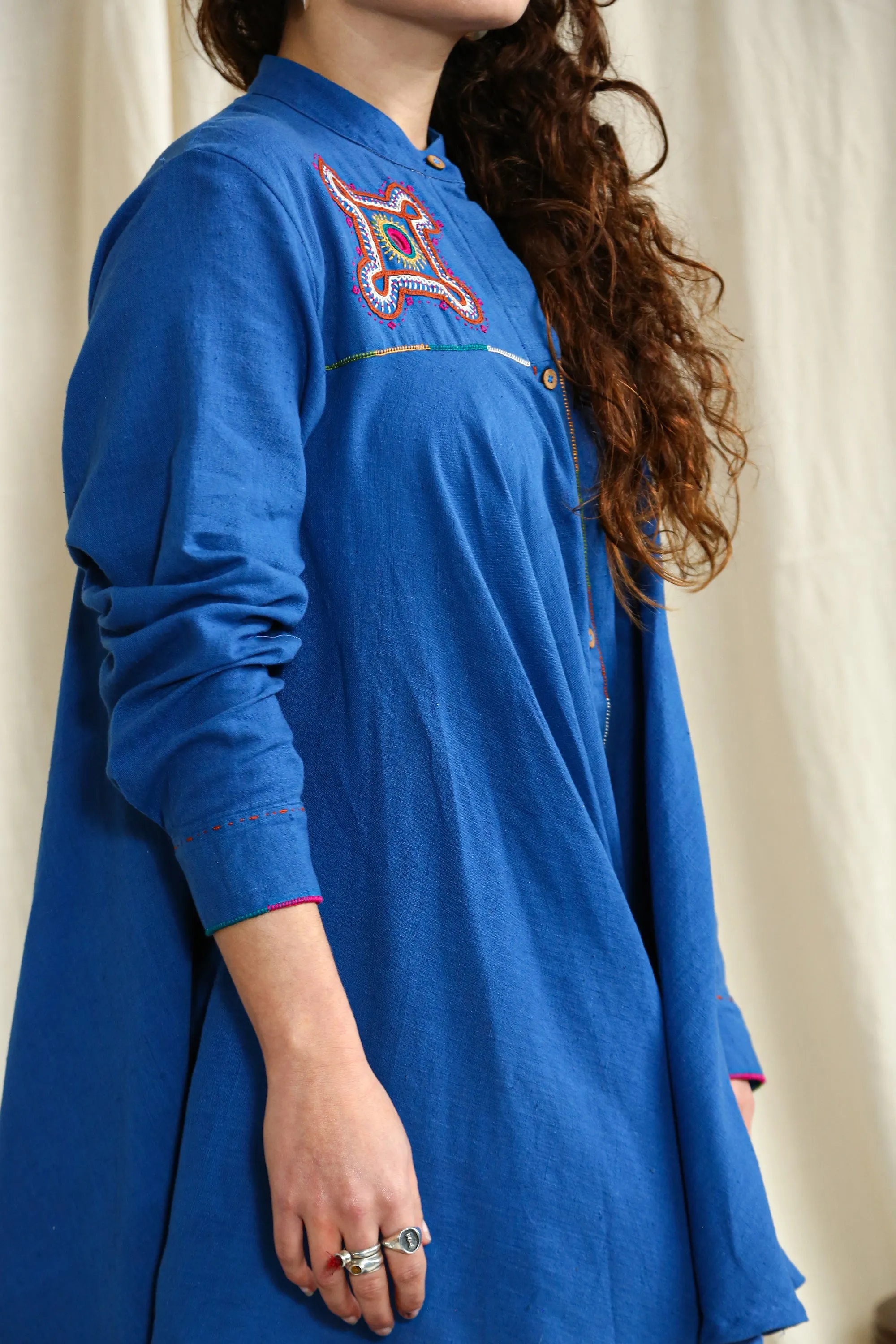 Hand Embroidered Shirt Dress – 2 colourways sold by Anjelms product image thumbnail 4