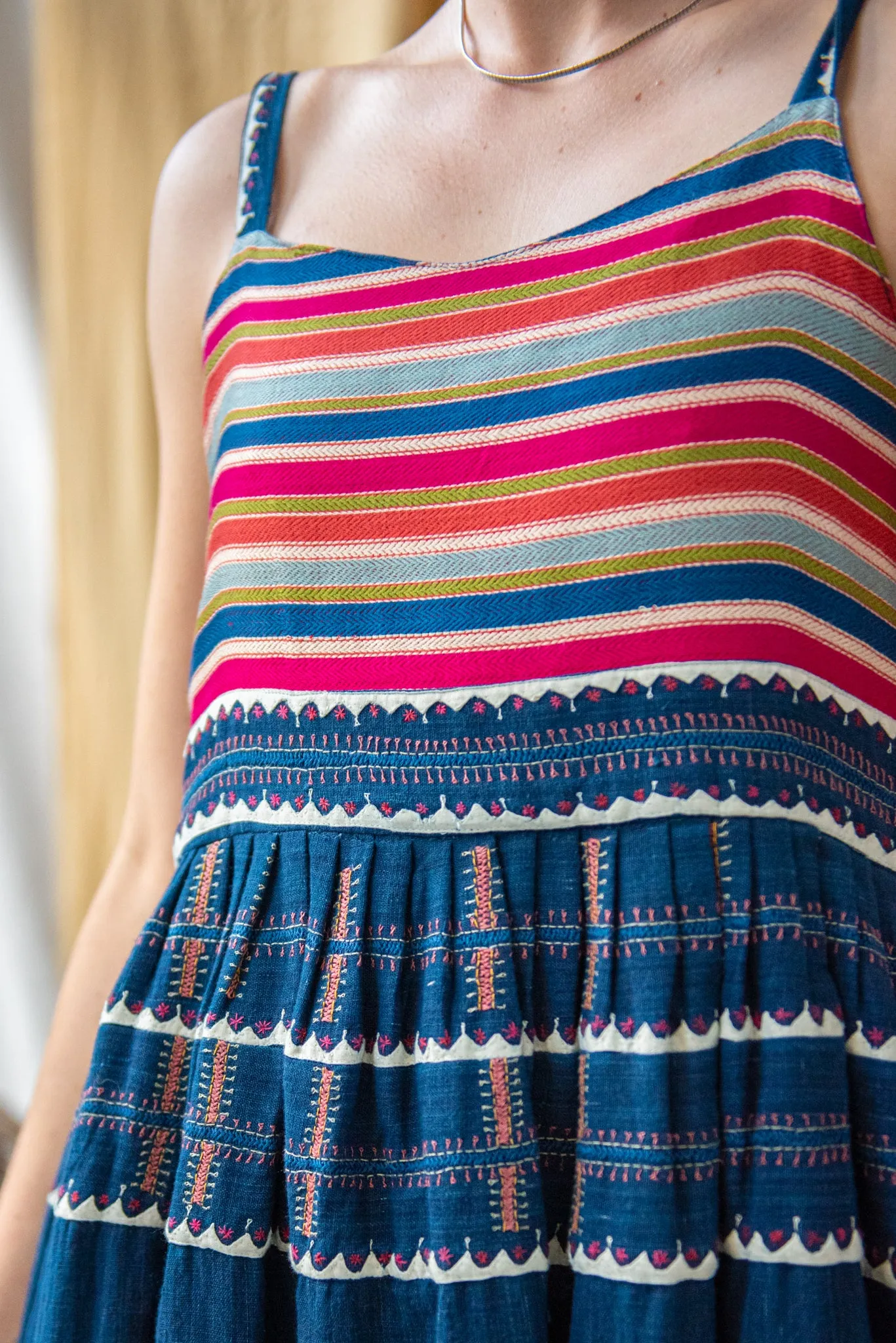 Embroidered Bodice Dress – Indigo sold by Anjelms product image thumbnail 4