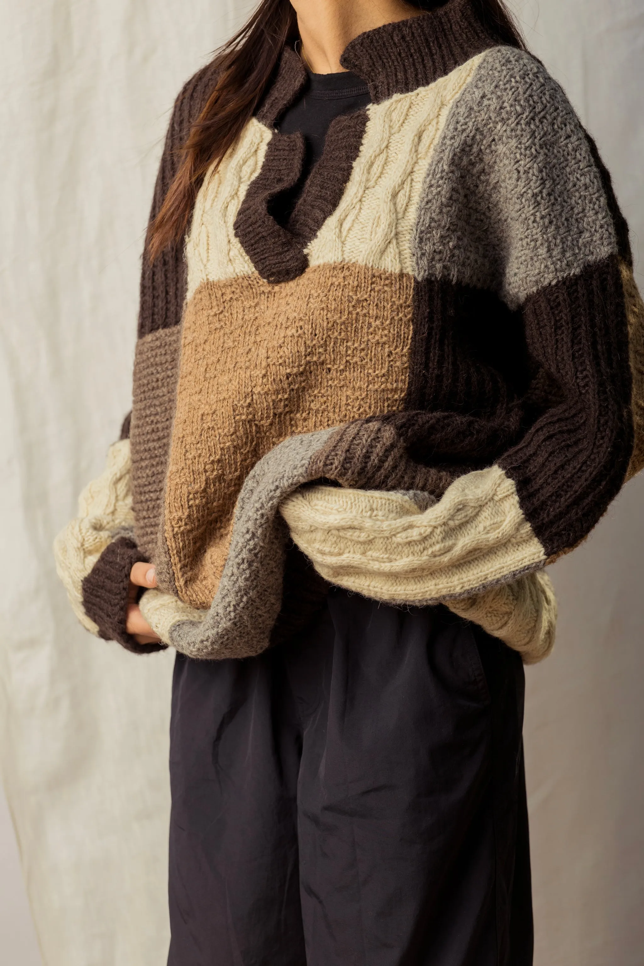 Mosaic Patchwork Collared Jumper sold by Anjelms product image thumbnail 2