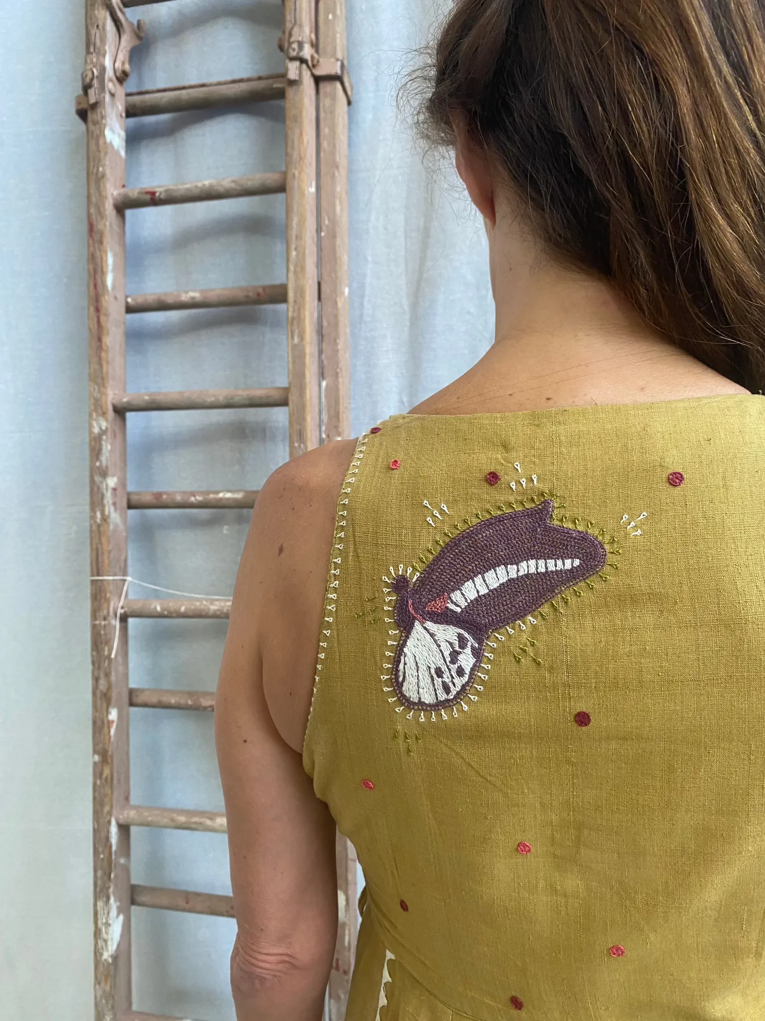 Blue Mormon Wrap Dress – 2 Colourways sold by Anjelms product image thumbnail 3