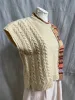 Crop Half Motif Vest – Jacquard/Natural sold by Anjelms