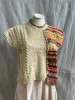 Crop Half Motif Vest – Jacquard/Natural sold by Anjelms