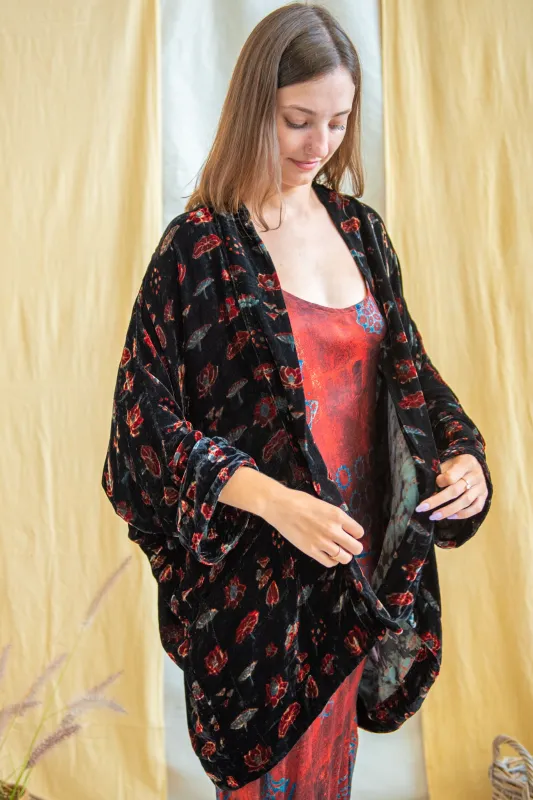 Silk Velvet Kimono Jacket – 9 Colourways sold by Anjelms
