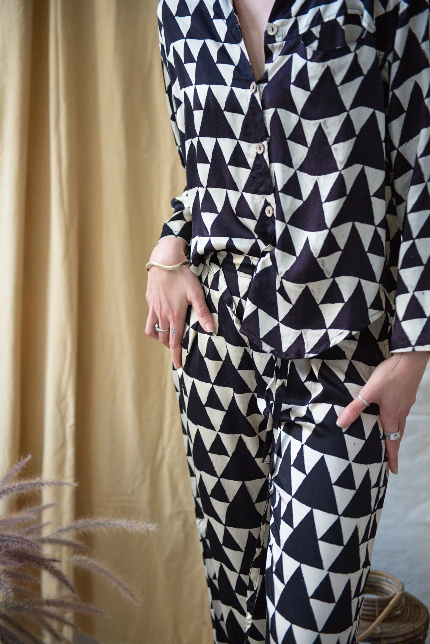 Modal Silk Boxy Shirt – Triangle Print sold by Anjelms product image thumbnail 4