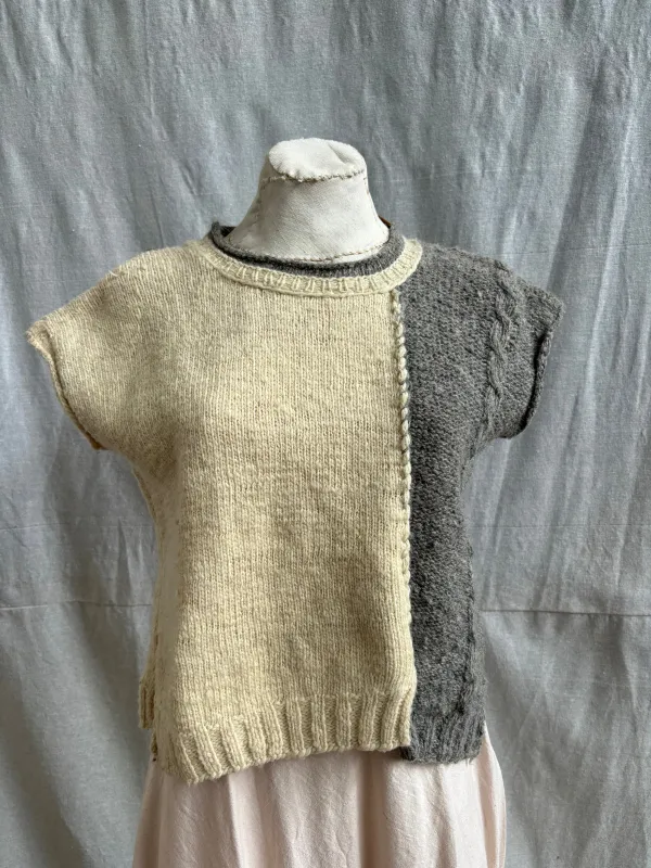 Banki Crop Half Cable Vest sold by Anjelms