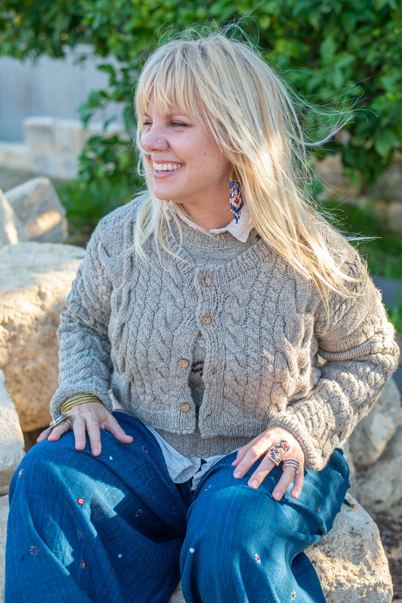 Crop Cable Cardigan sold by Anjelms