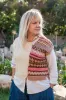 Crop Half Motif Vest – Jacquard/Natural sold by Anjelms