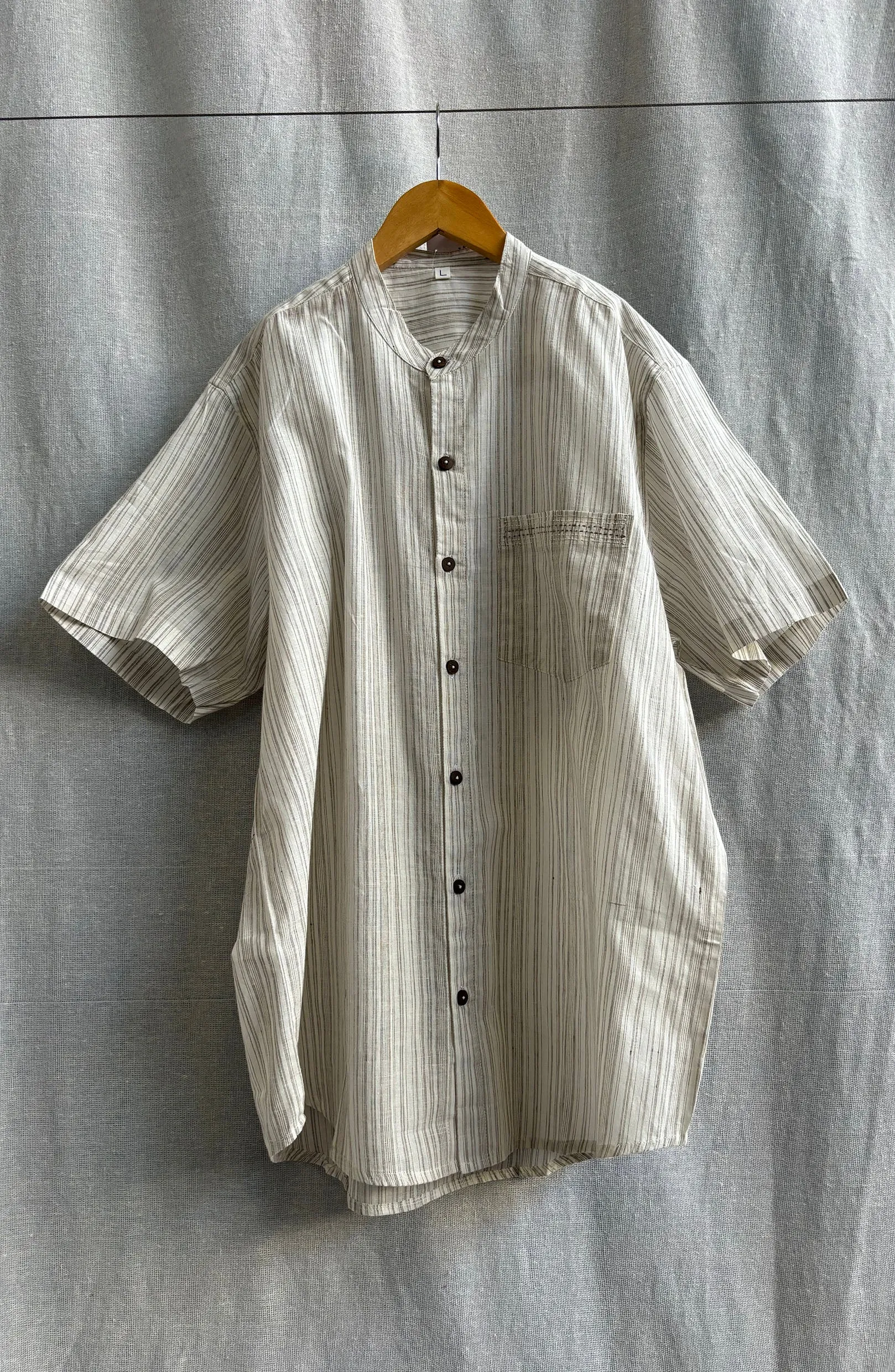 Men Banned Collar Short Sleeved Shirt – 3 Colourways sold by Anjelms product image thumbnail 2