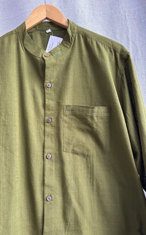 Men Banned Collar Long Shirt sold by Anjelms