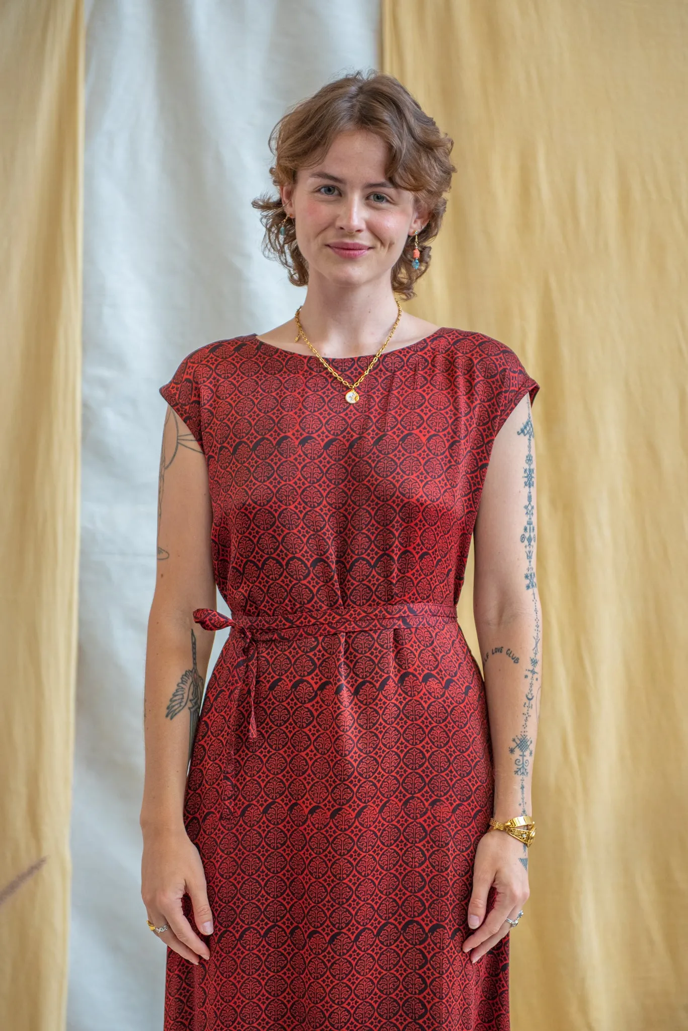 Ajrakh Cap Sleeve Long Dress sold by Anjelms product image thumbnail 4