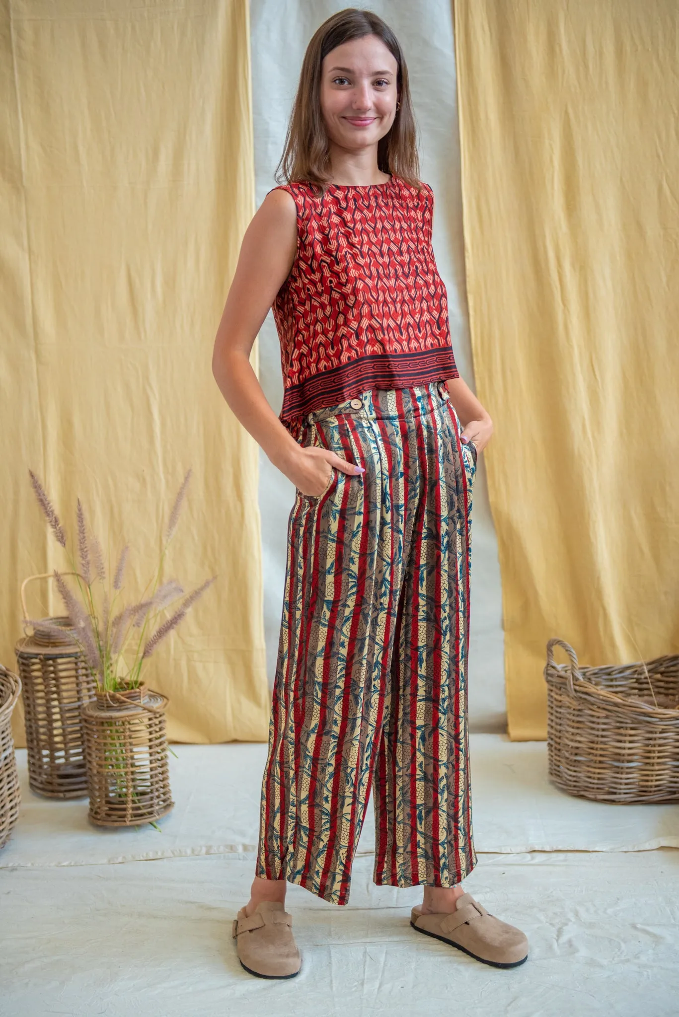 Ajrakh Button Pants sold by Anjelms product image thumbnail 2