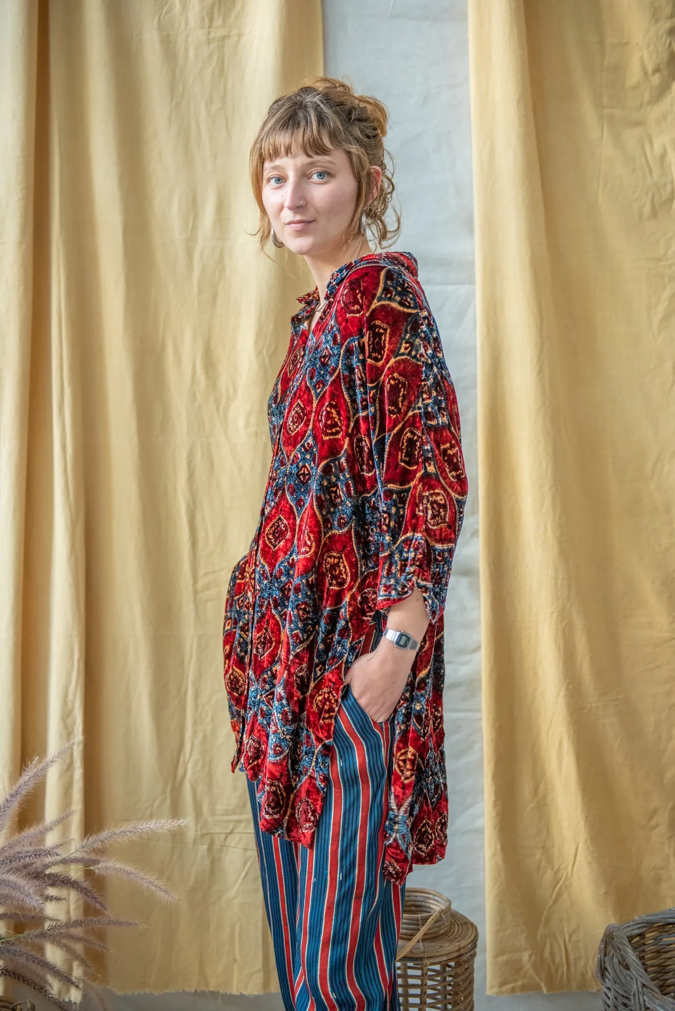 Velvet Oversized Shirt sold by Anjelms product image thumbnail 3