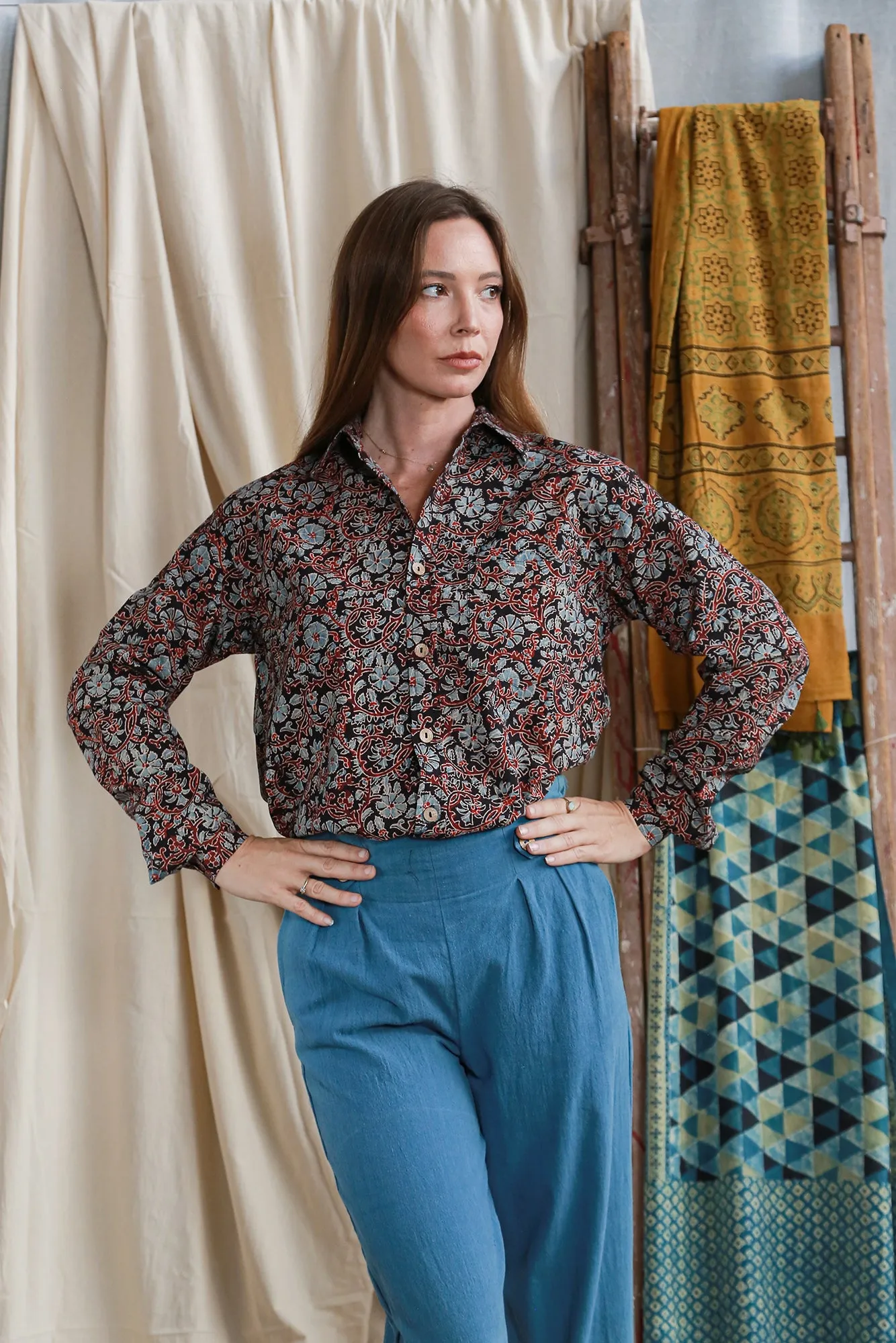 Ajrakh Unisex Cotton Shirt sold by Anjelms