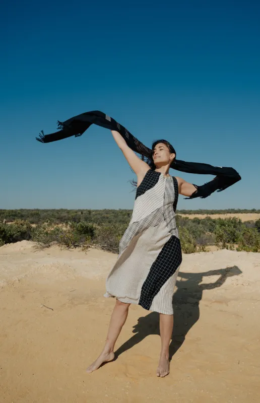 Patched A-Line Dress sold by Anjelms