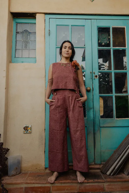 Ajrakh Cotton Button Pants sold by Anjelms