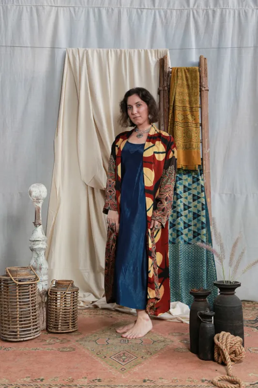 Modal Silk Long Robe Kimono sold by Anjelms