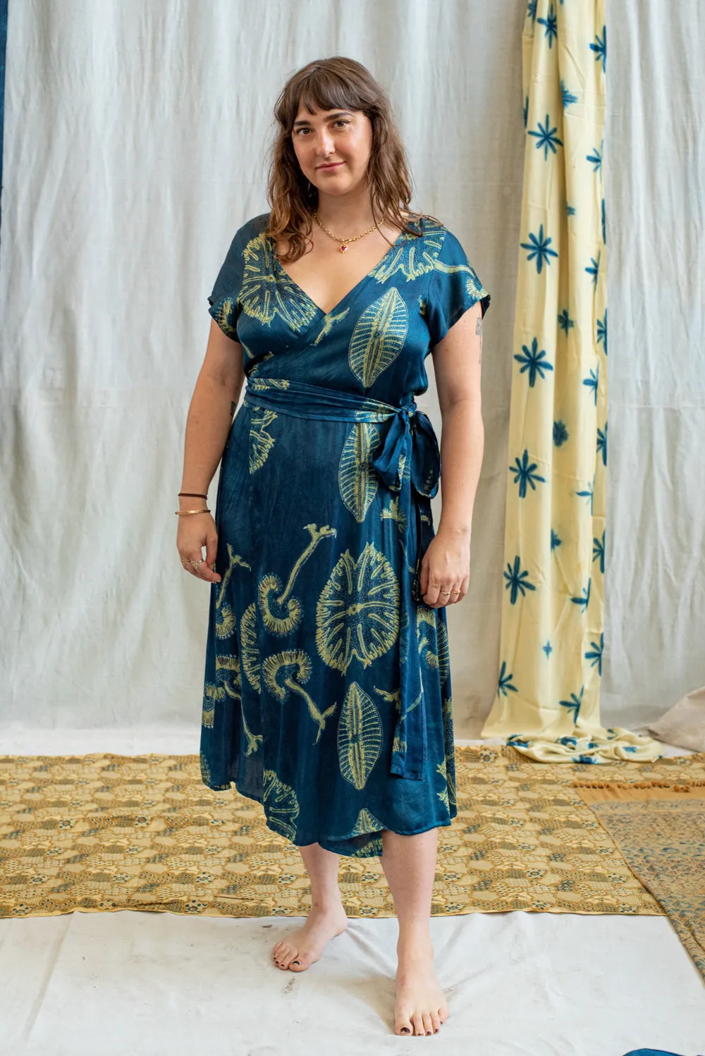 Ajrakh Wrap Tie Dress sold by Anjelms product image thumbnail 2