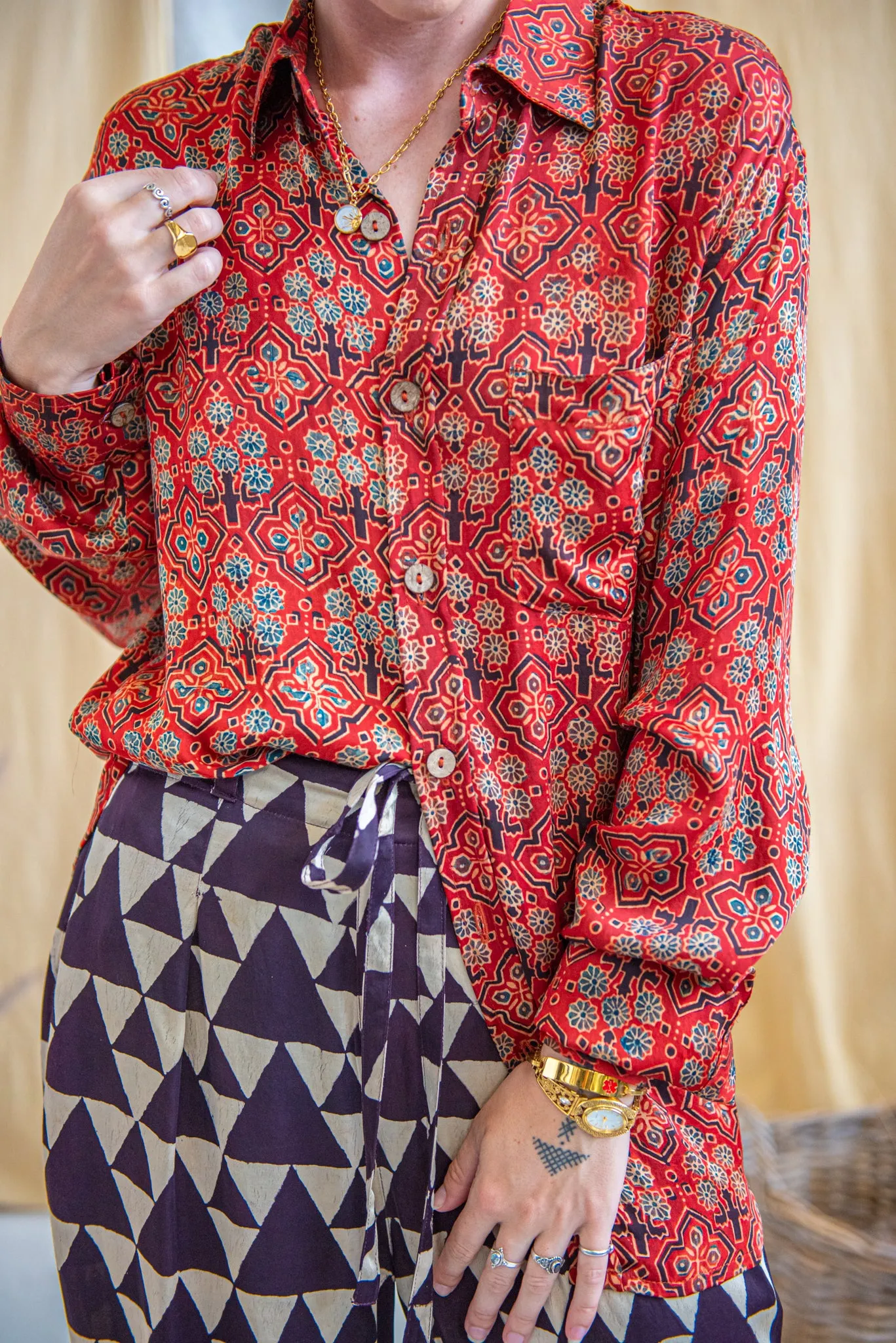 Ajrakh Unisex Shirt sold by Anjelms product image thumbnail 5