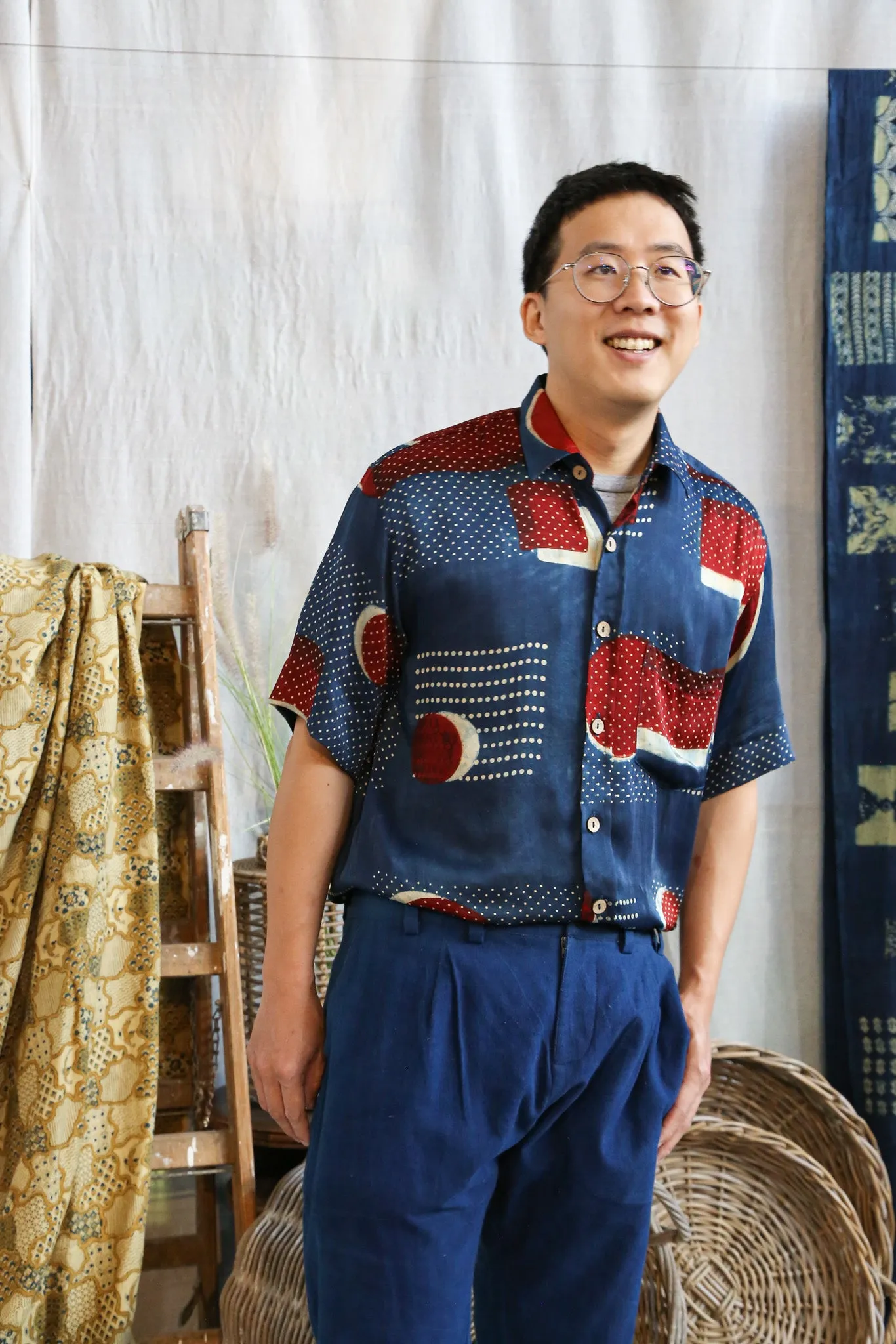 Ajrakh Short Sleeve Unisex Shirt sold by Anjelms product image thumbnail 2