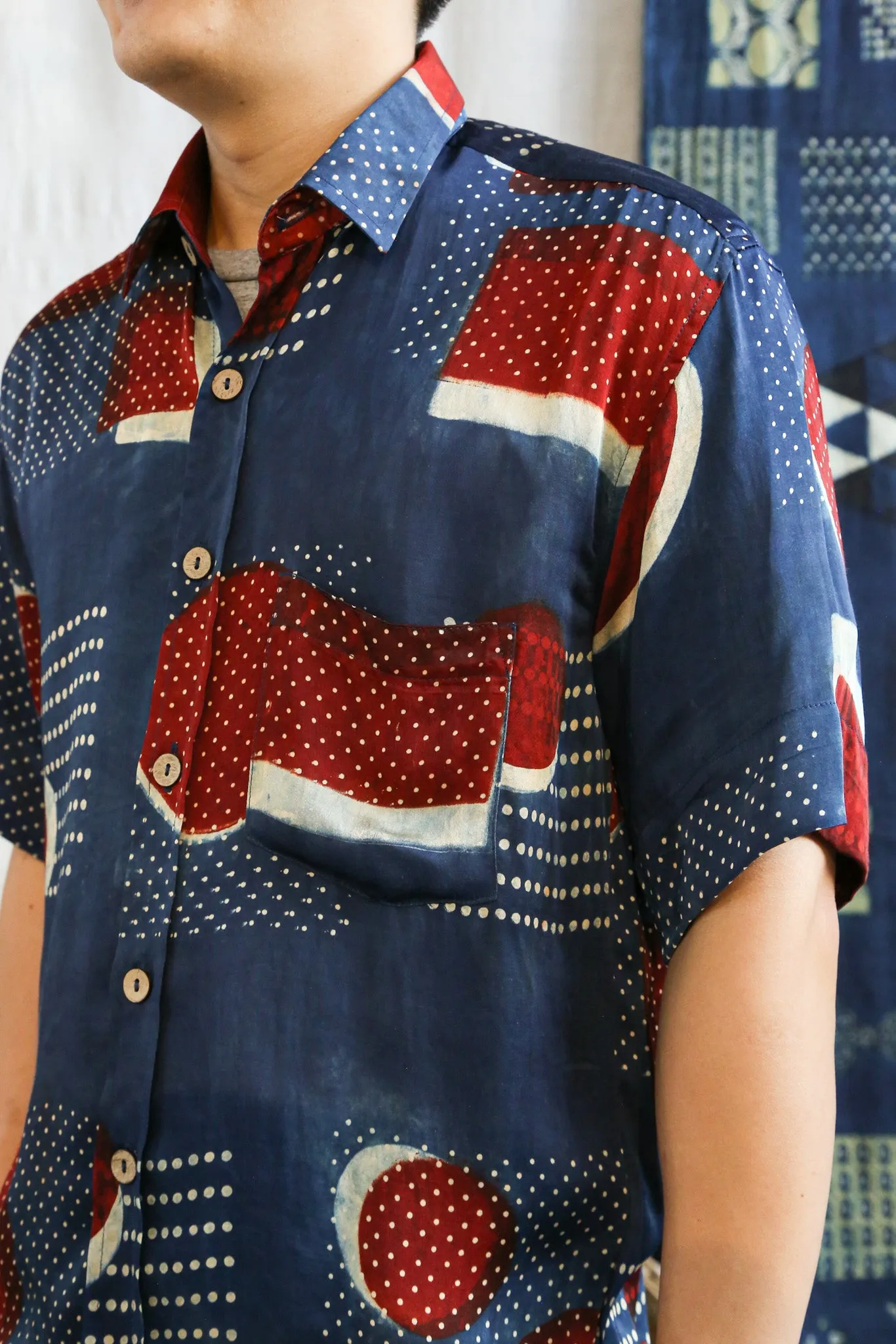 Ajrakh Short Sleeve Unisex Shirt sold by Anjelms product image thumbnail 3