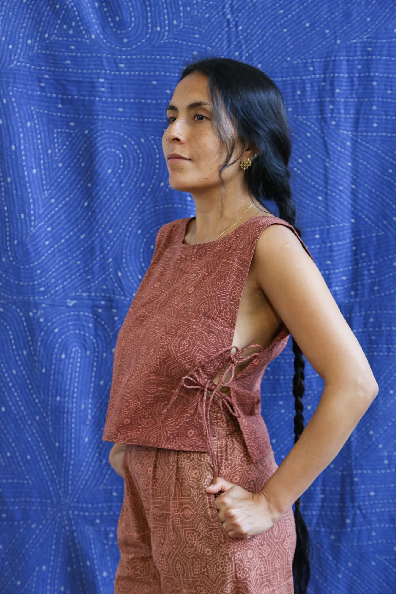 Ajrakh Tank Tie Top sold by Anjelms