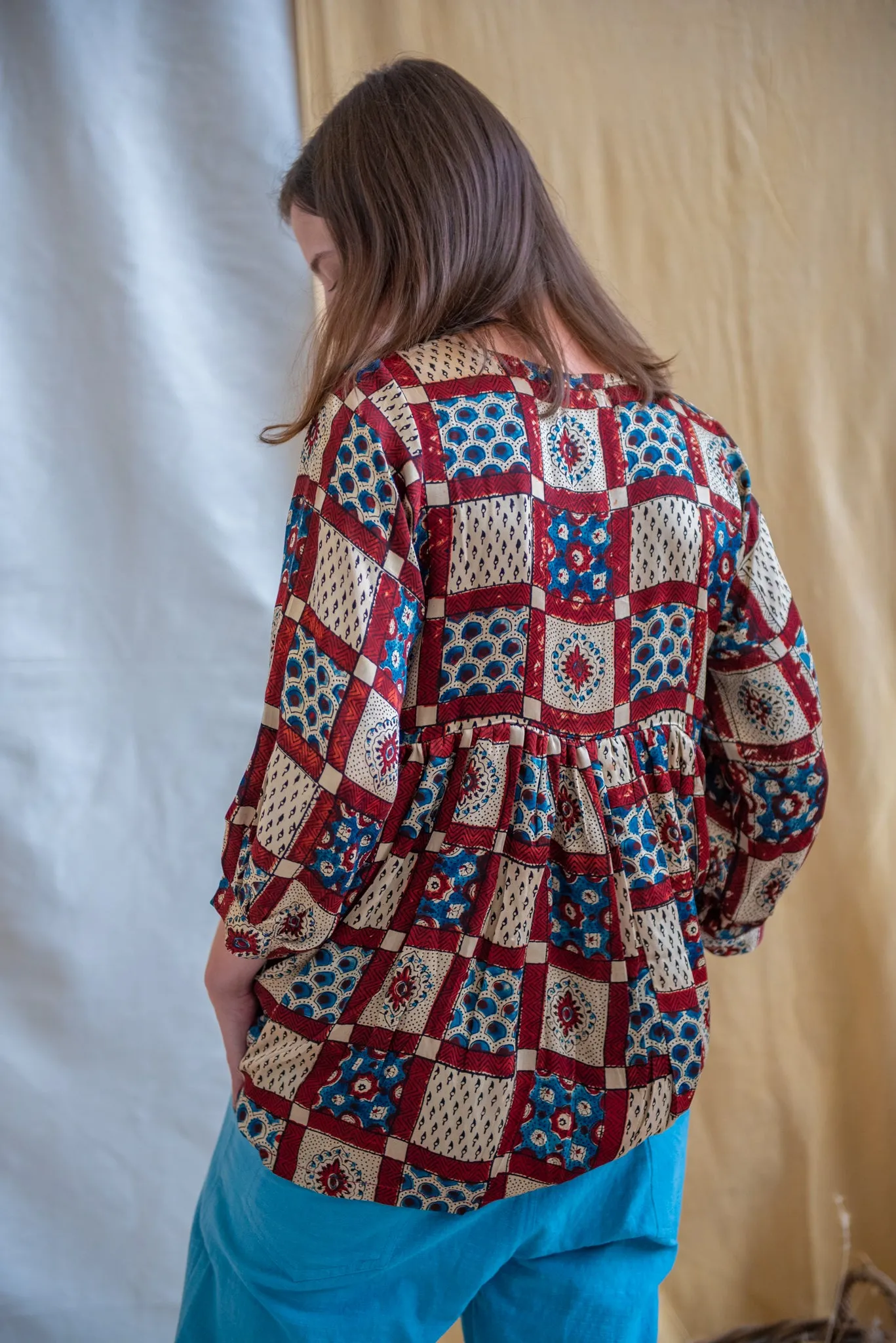 Ajrakh Yoke Shirt sold by Anjelms product image thumbnail 3