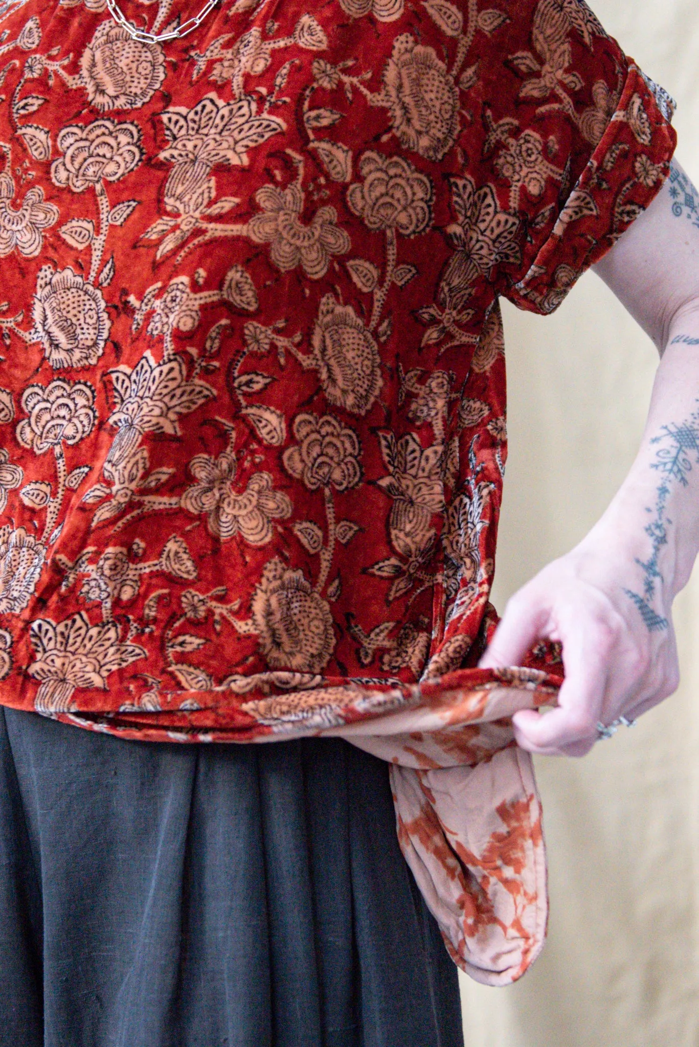 Ajrakh Velvet Short Sleeve Top sold by Anjelms product image thumbnail 3