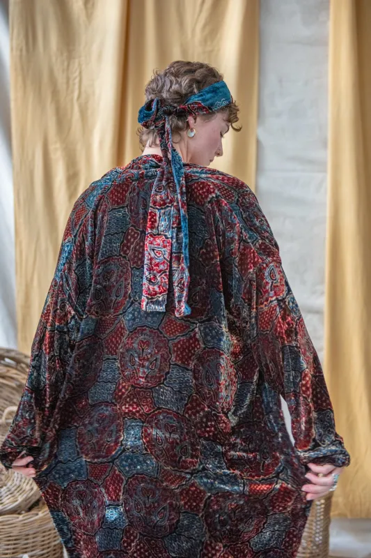 Ajrakh Velvet Long Coat made by Anjelms