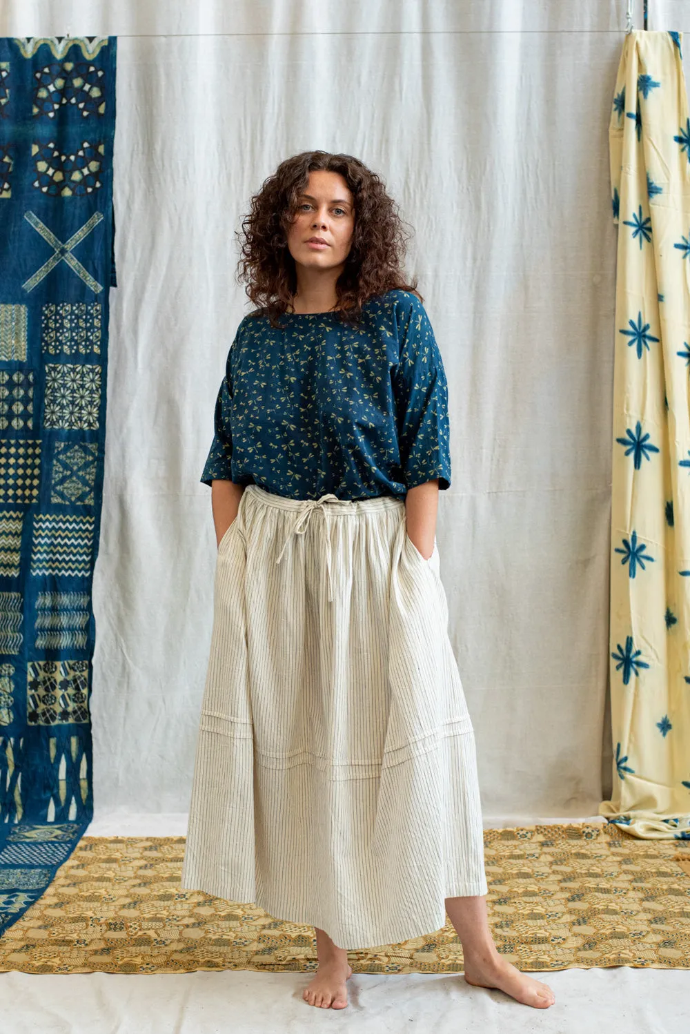 Ajrakh Cotton Half Sleeve Top sold by Anjelms