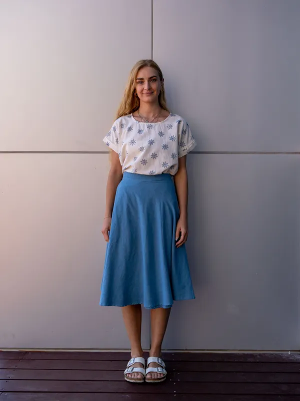 Midi Wrap Skirt | True Indigo sold by Anjelms