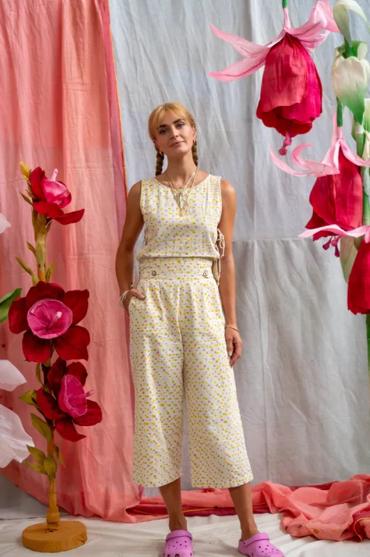 ¾ Button Pants – Confetti Print sold by Anjelms